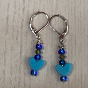🍒 Dangle Handcrafted  With Swarovski Crystal Earrings W/ 925 Hooks🐥